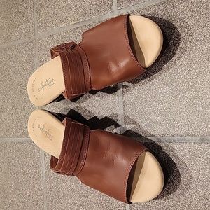 Brown leather shoes